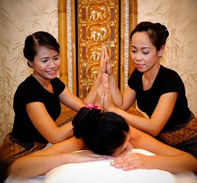 Bangkok erotic 4 hands massage